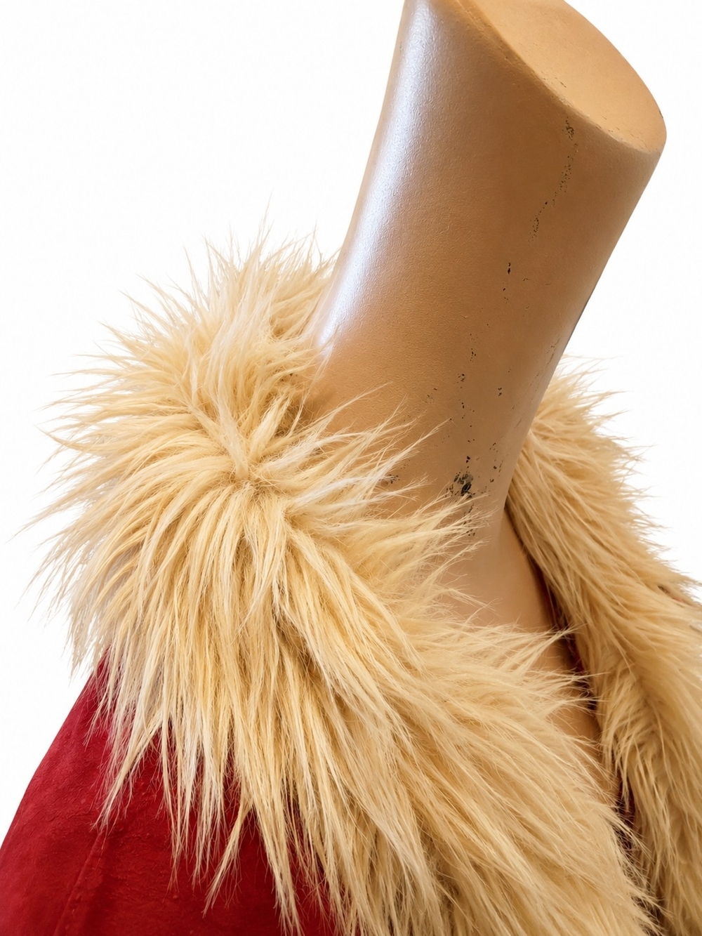 Deadstock Red Faux Fur Trimmed Velvet Jacket - NWT - Picture 3 of 9